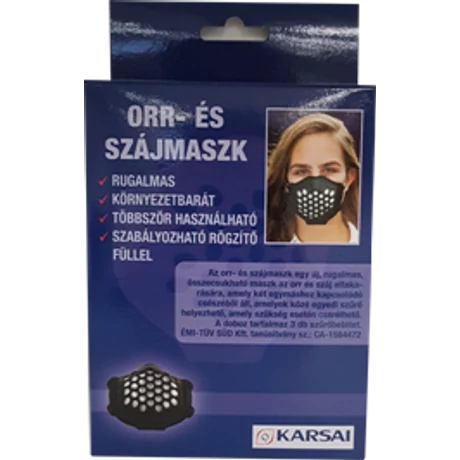 Orr és szájmaszk Fekete